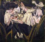 Ernst Ludwig Kirchner Im CafEgarten painting